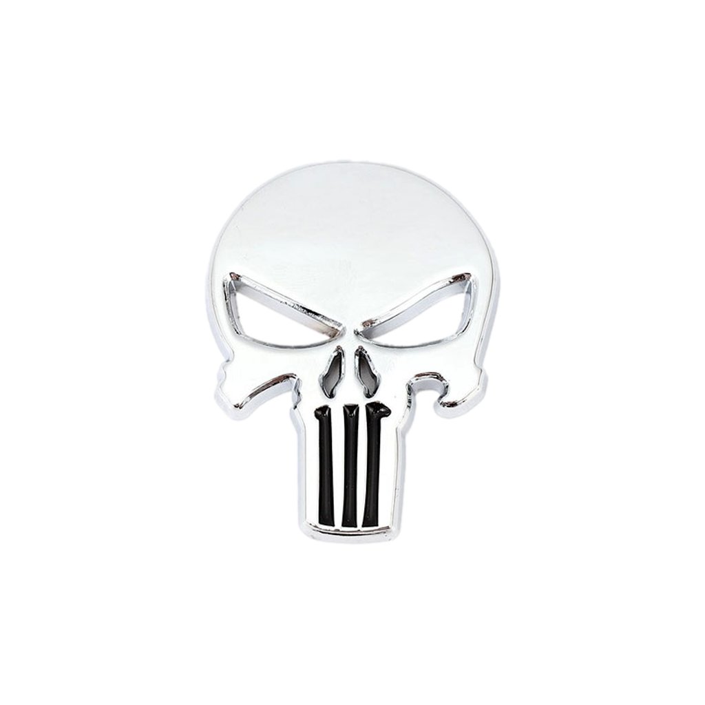 Emblema Metal Skull Caveira Cromado
