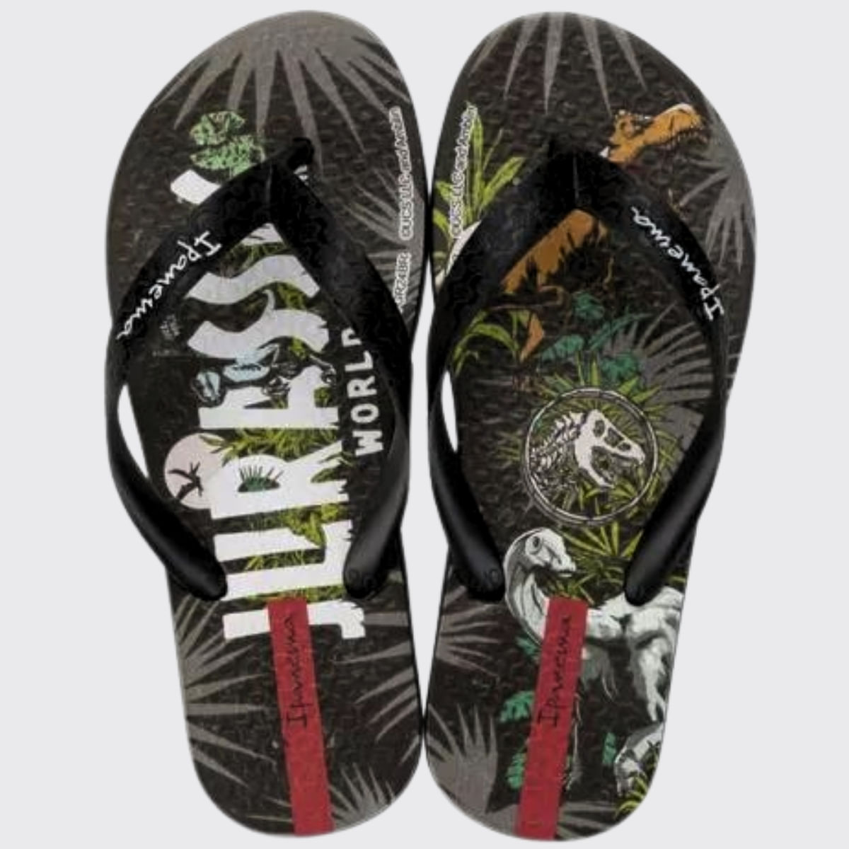 Chinelo De Dedo Infantil Meninos Ipanema Jurassic Park 27324 - Preto/preto/branco - 25