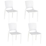 Kit 4 Cadeiras Tramontina Safira Em Polipropileno E Fibra De Vidro Branco 92048010