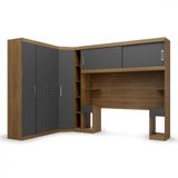 Guarda Roupa De Canto Modulado Casal Genova Ipe Wood Grafite Batrol