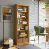 Estante Para Livros 5 Prateleiras Freijo Toq