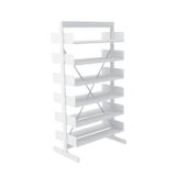 Estante Aço Biblioteca Dupla Sem Base Branco