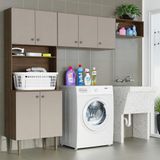 Kit Área De Serviço Lavanderia 235cm Rustic/crema Gourmet Madesa