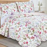 Colcha Queen Garden Grena - Camesa Estampada