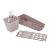 Conjunto Dispenser Porta Detergente Esponja E Porta Sabão