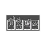 Quadro Decorativo Branco Mdf Quadri Plantas 40x20cm