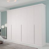 Guarda Roupa Casal 6 Portas MDF Guarapari Panan Móveis Branco