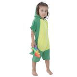 Pijama Infantil Macacão Kigurumi Fantasia Dinossauro - Verde - 10