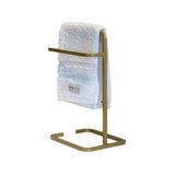 Suporte Porta Toalha Dourado De Rosto Duplo Para Bancada De Banheiro Lavabo