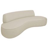 Sofá Curvo 3 Lugares Orgânico Amsterdã 180cm Bouclé - Amarena Móveis Cor Branco