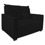 Sofá De 2 Lugares Em Suede Para Sala Comercial, Recepção E Sala De Estar - V8 Decor Cor:preto