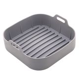 Forma Quadrada De Silicone Para Air Fryer Cinza 20cm