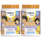 Kit Creme De Pentear Salon Line Kids Cachinhos Hidratados Maracujá 1kg - 2 Unidades