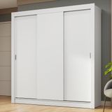 Guarda-roupa Casal 3 Portas De Correr Branco Nobre Madesa Branco