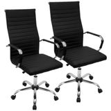 Kit 2 Cadeiras Eames Eiffel Presidente Escritório Alta Branca Preta Bege