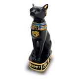Gato Egípcio Bastet Preto 9cm Símbolo Fertilidade Pequeno