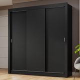 Guarda-roupa Casal 3 Portas De Correr Preto Nobre Madesa Preto