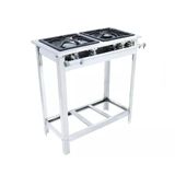 Fogão A Gás Extra Inox Cozinha Industrial 2 Bocas 1 Simples 1 Dupla Com Espera Forno Ei2 - Venâncio