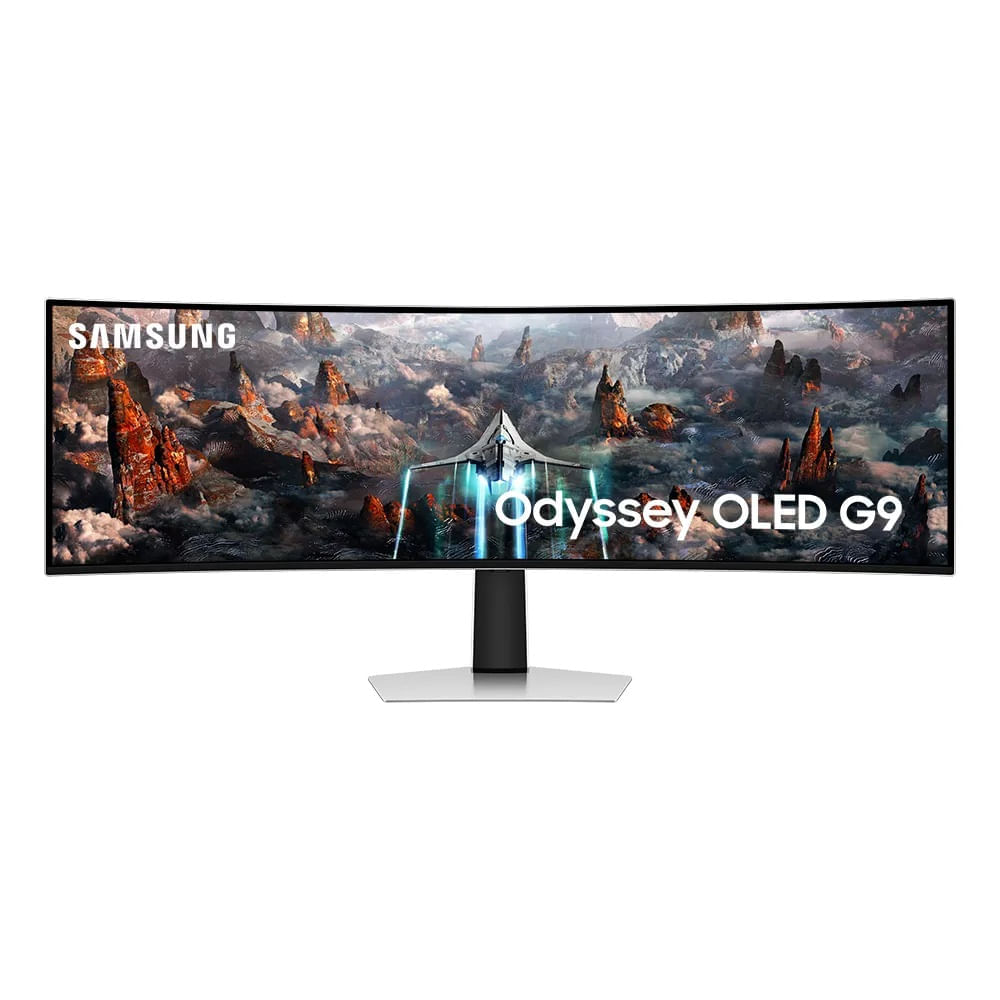 Monitor Gamer Samsung Odyssey Oled G9 49&quot; Dqhd, Tela Curva Ultrawide, Painel Oled, 240hz, 0.03ms, Hdr10+, Has, Micro Hdmi, Dp, Usb Hub Silver