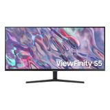 Monitor Samsung Viewfinity S5 34&quot; Wqhd, Ultrawide, 100hz, 5ms, Hdr10, Hdmi, Dp, Freesync, Game Mode Preto