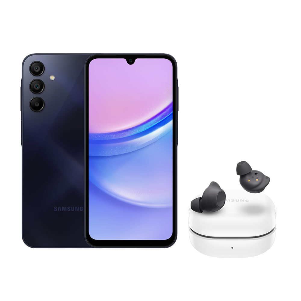 Celular Samsung A15 5G (128GB) - Azul Escuro + Galaxy Buds FE - Grafite