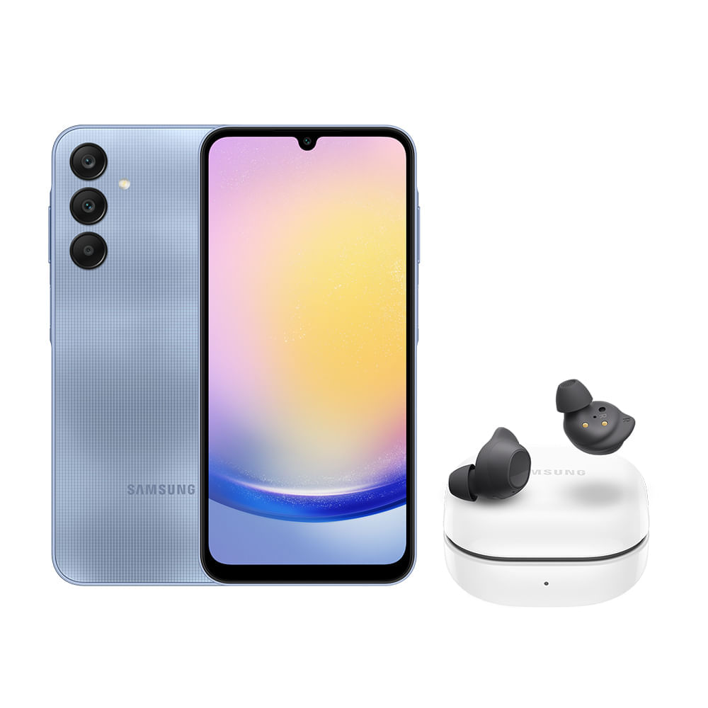 Celular Samsung A25 5G (128GB) - Azul + Galaxy Buds FE - Grafite