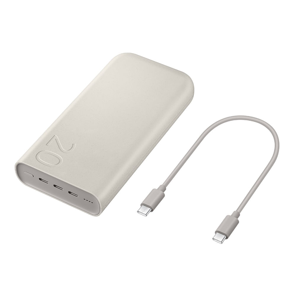 Bateria Carregador Portatil 3x Usb-c 20000mah Super Rapida 45w Bege