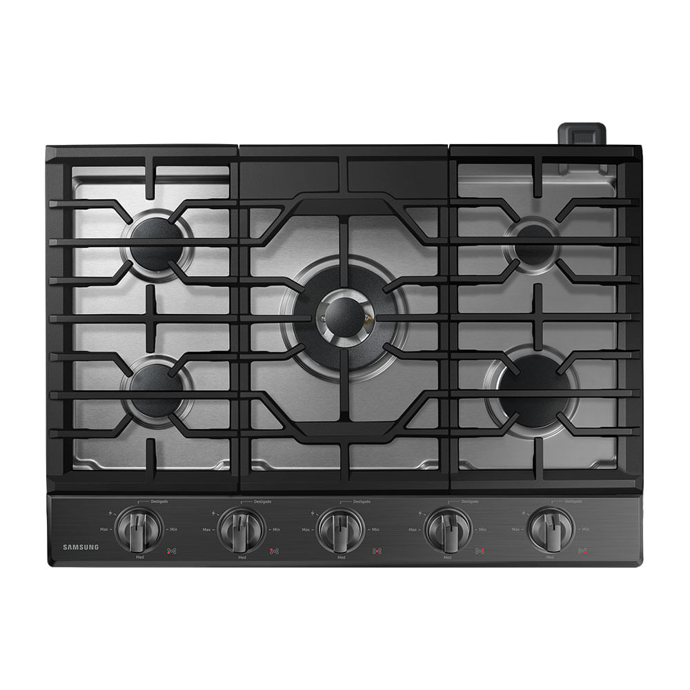 Cooktop Samsung Black Inox 5 Queimadores Com Wi-fi E Queimador Duplo Black Inox