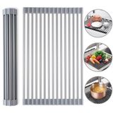 Escorredor De Pia Dobravel Portátil Aço Inox 47x35 Xg