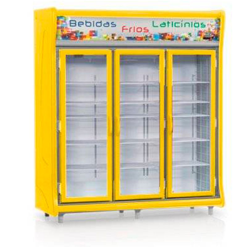 Geladeira/refrigerador 1352 Litros 3 Portas Amarelo - Gelopar - 110v - Gevt-3p