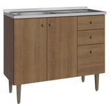 Balcão Gabinete Com Pia 3 Portas E 1 Gaveta 105cm Rustic Gourmet Madesa Rustic