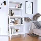 Estante para Livros Escada 4 Prateleiras Tok Yescasa Branco Fosco