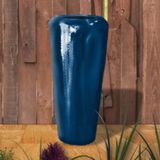 Vaso Decorativo Veneza G 76cmX29 Cerâmica Azul Metálico