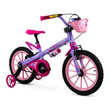 Bicicleta Aro 16 Infantil Menina Pixie Rosa Nathor Com Rodinhas De Treinamento E Garrafinha