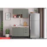 Cozinha Modulada Completa Firenze 2 Peças (1 Aéreo + 1 Balcão) Cp11 Avena/menta - Demóbile