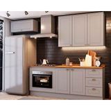 Kit De Cozinha Modulada 6 Peças Americana (2 Aéreos. 2 Balcões, 2 Complementos) Cinza - Henn