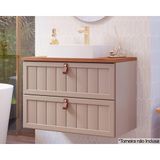 Gabinete De Banheiro Suspenso Sense C/cuba 1 Gaveta E 1 Porta Basculante 60cm Capuccino - Mgm