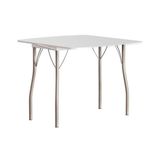 Mesa Para Cozinha Dobrável - 216 Prata/courino Branco - Carraro