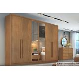 Guarda Roupa Casal 6 Portas E 4 Gavetas C/ Espelho Robust/livorno Cumaru - Novo Horizonte