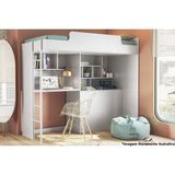 Beliche Office Teen Aquarela (cama+bancada+baú+nicho+prateleiras) Branco - Santos Andirá