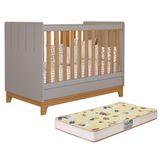 Berço Mini Cama Biscoito Fendi/nature Com Colchão Supreme - Permóbili Baby