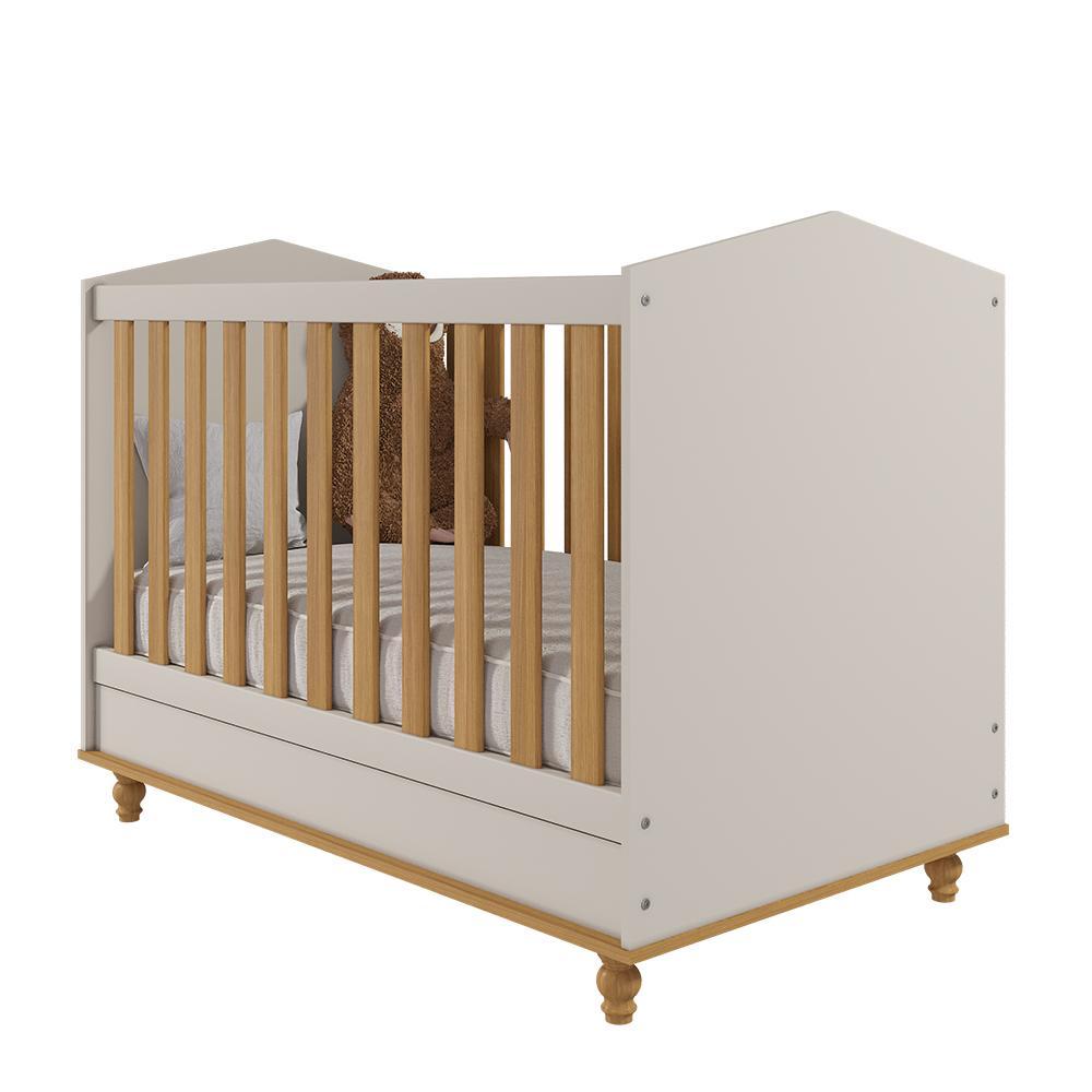 Berço Americano Mini Cama Mimo Off White/nature - Permóbili Baby