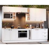 Cozinha Completa Americana 13 Peças (5 Armários + 4 Balcões + 4 Complementos) C5p41 Branco - Henn