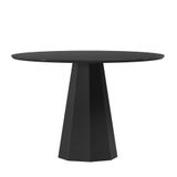 Mesa De Jantar Isis 120x120 Preto Tampo Em Mdf Com Vidro - New Ceval