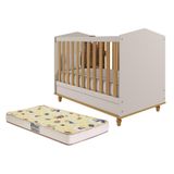 Berço Americano Mini Cama Mimo Off White/nature Com Colchão Supreme - Permóbili Baby