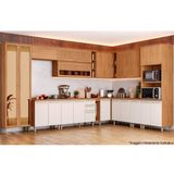 Cozinha Completa Requinte 20 Peças (6 Aéreos + 6 Balcões + 2 Paneleiros + 6 Complementos) Cz109 Nature/nature/areia - Henn