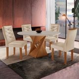 Conjunto Mesa Redonda Com 4 Cadeiras Tampo Mdf Barcelona Yescasa