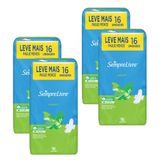Kit 4 Absorventes Externo Sempre Livre Adapt Cobertura Suave Com Abas 16un Cada