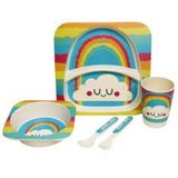 Kit P/refeição Infantil Fibra Bambu 5pcs -arco-iris -quanhe