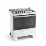 Fogão 5 Bocas Atlas Agile Com Acendimento Automático E Forno 86l Branco Bivolt